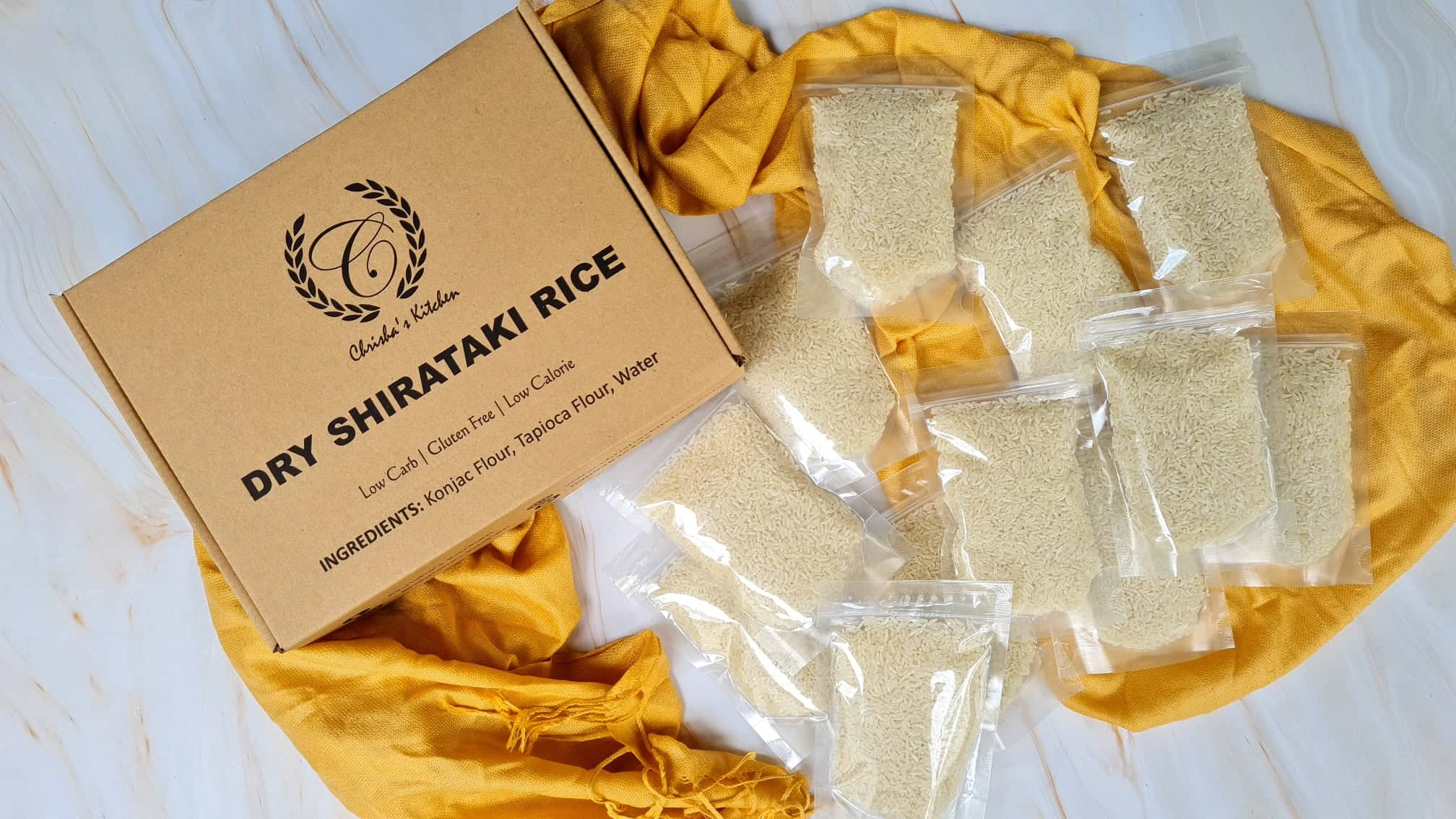 Dry Shirataki Rice (Box of 12) - Chrisha's Kitchen